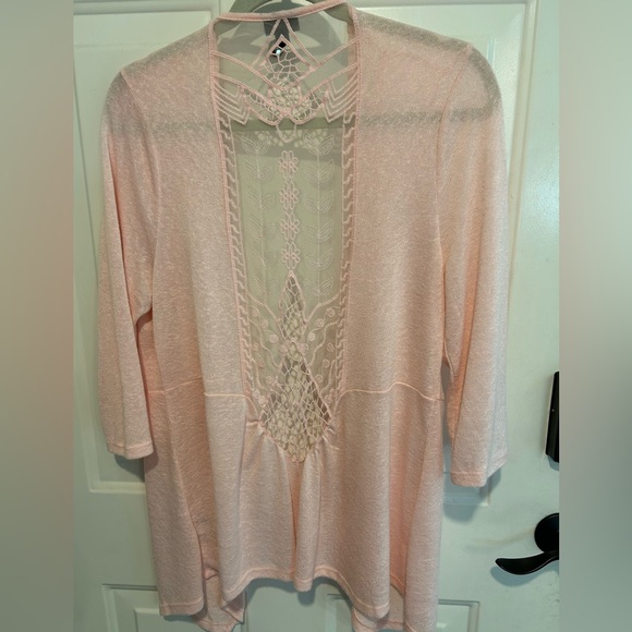 Torrid Pink Lace stylish cardigan. - Picture 2 of 3